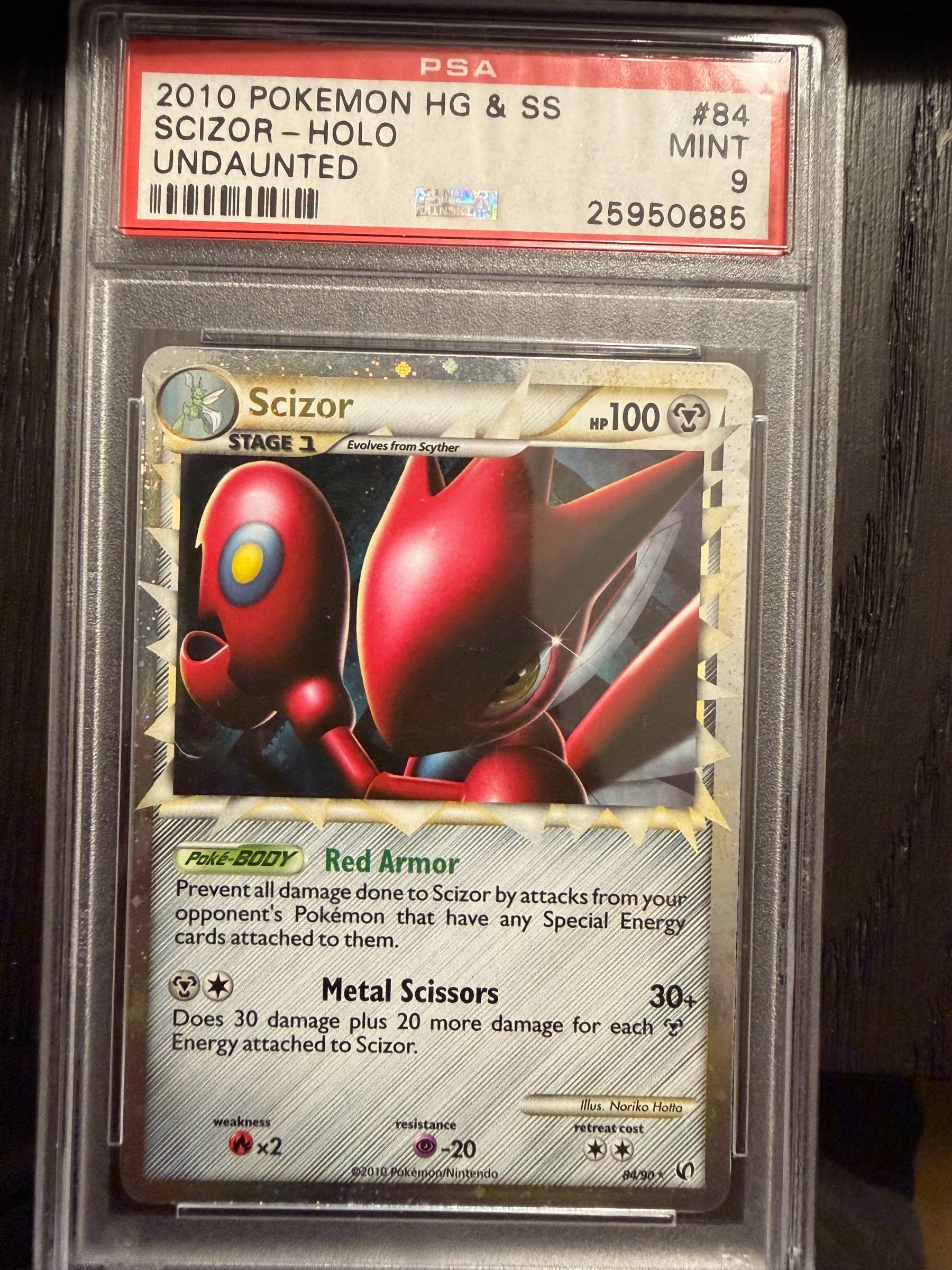 2010 Pokemon HG & SS Scizor - Holo Undaunted #84 PSA 9 Mint